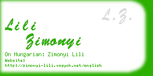 lili zimonyi business card